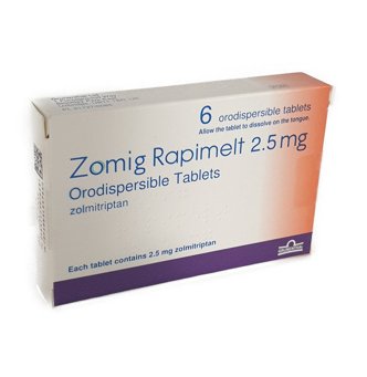 buy zomig rapimelt 2.5mg 6 tablets for migraine relief