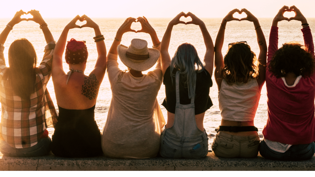 HRT Banner - people in row making hearts with their hands