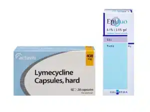 Lymecycline and Epiduo packaging - buy acne treatment online