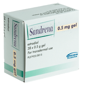 Sandrena Gel 0.5mg packaging - buy HRT treatment in the UK