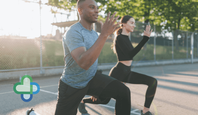 man and woman exercising together after quitting smoking to manage weight - Buy Zyban Online