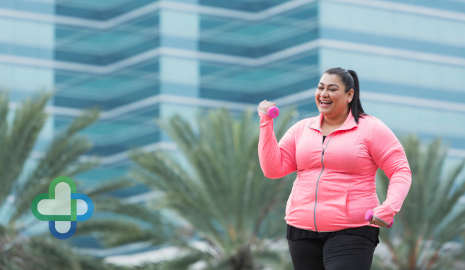 woman exercising outdoors - side effects of mounjaro