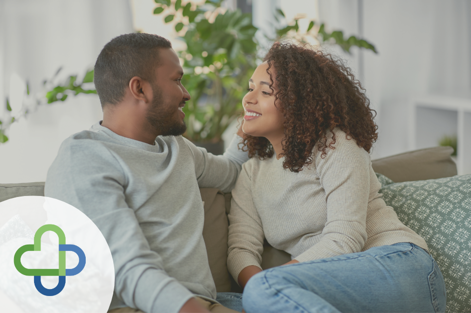 feature pic of couple talking on a couch