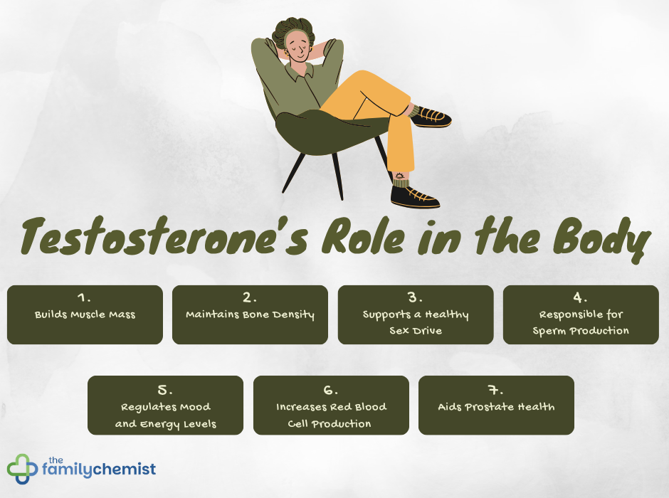 testosterone role in body infographic