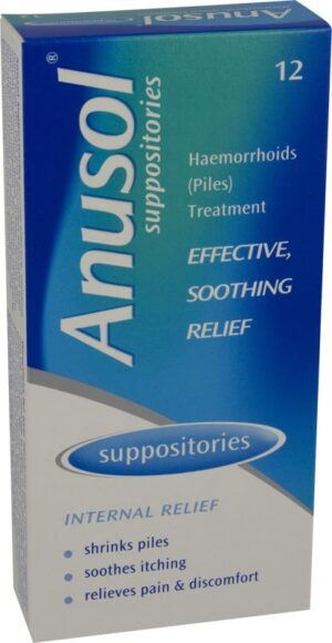 Anusol Suppositories 24mg/59mg/296mg (Pack of 12)