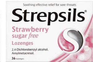 Strepsils Throat Lozenges Strawberry Sugar Free (36)