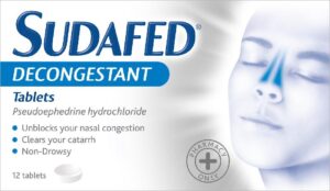 Sudafed Decongestant Tablets 60mg (12 Tablets)