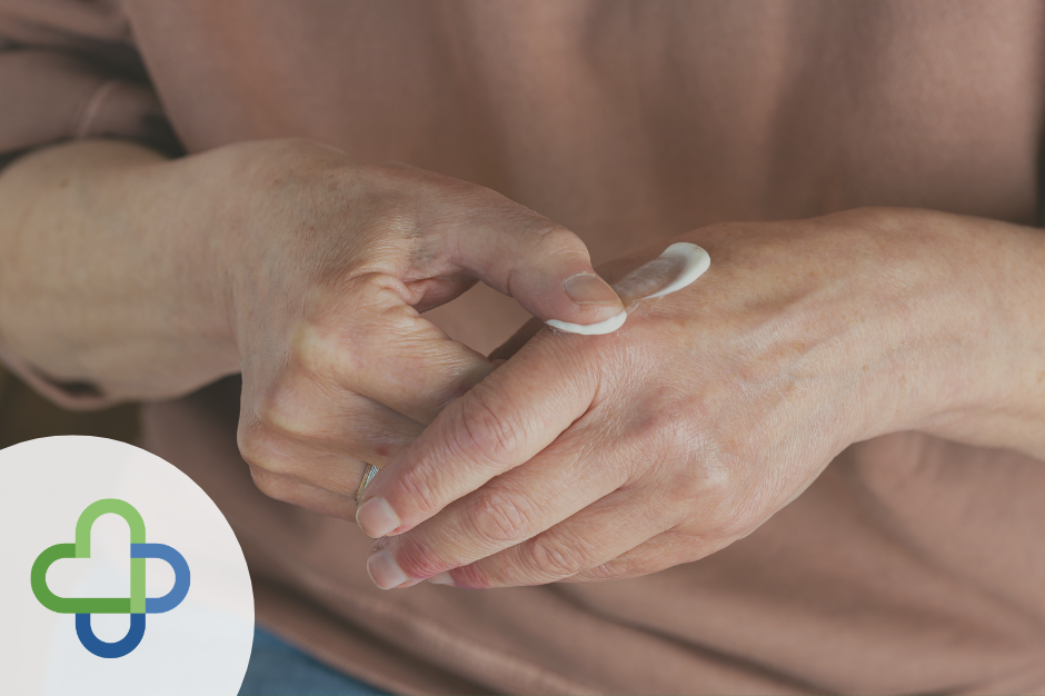 pic of person applying cream to hands
