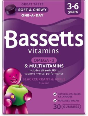 Bassetts Multivitamin + Omega 3 Blackcurrant & Apple (3-6 Years)