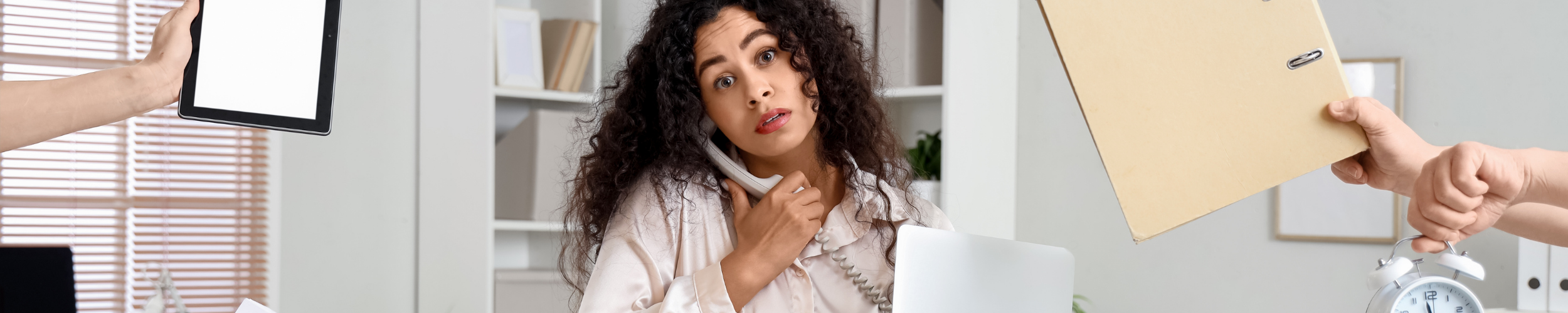 blog banner of woman stressed out