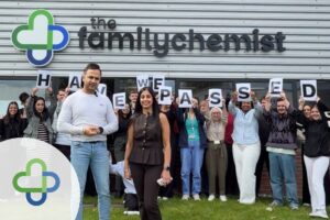 The Family Chemist team outside office celebrating passing GPHC inspection