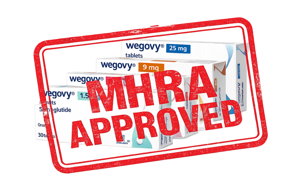 MHRA approved wegovy tablets boxes in different strength