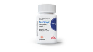 Bottle of Foundayo (Orforglipron) tablets that contains 30 tablets